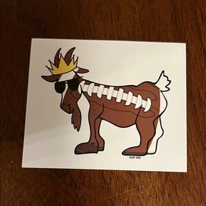 Brown Cartoon Goat Sticker